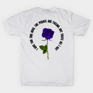 Roses Purple, white T-Shirt